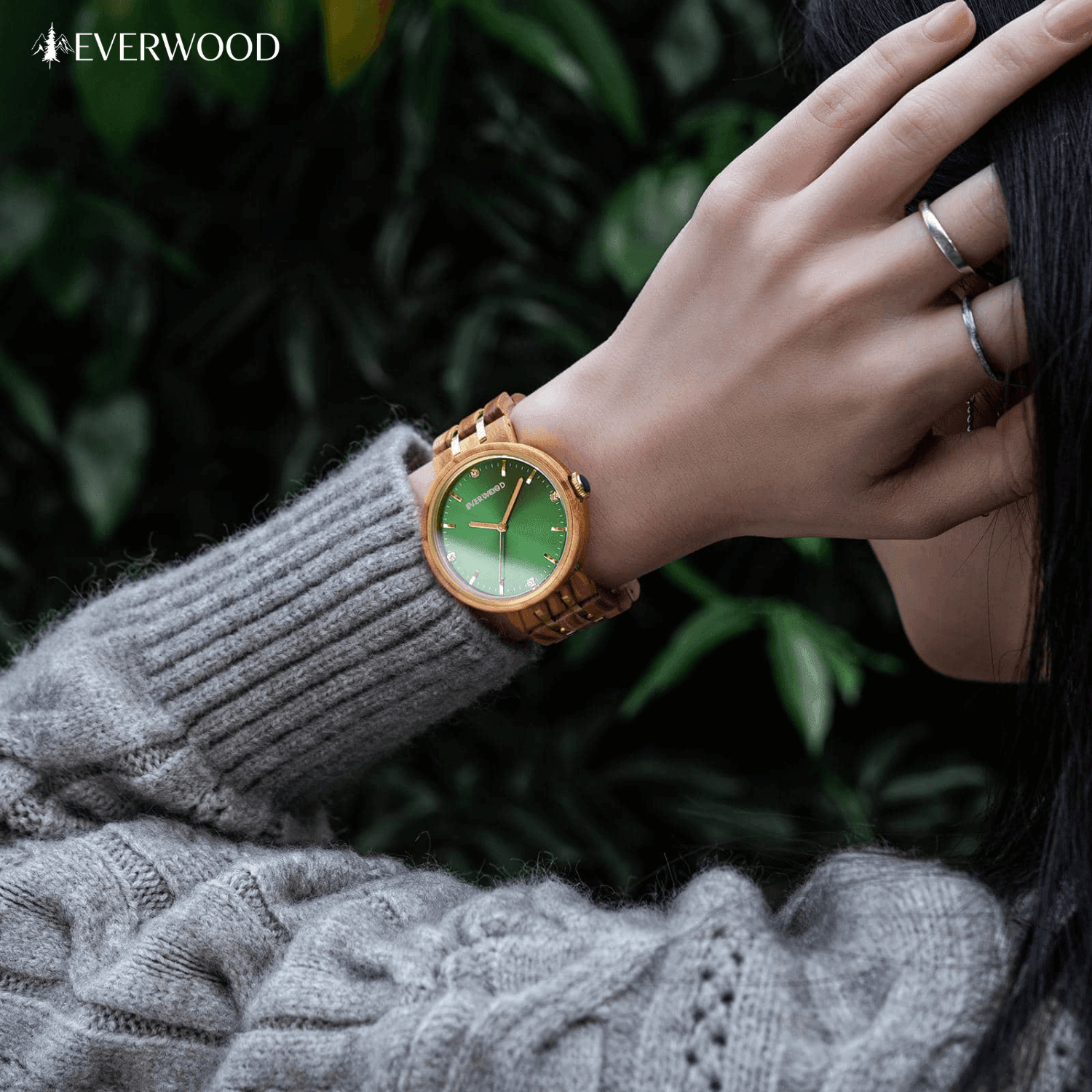 EverWood™ - Rose Green 38mm - EverWood ® Fa Karórák | Férfi & Női Karóra Faóra Fakaróra EverWood