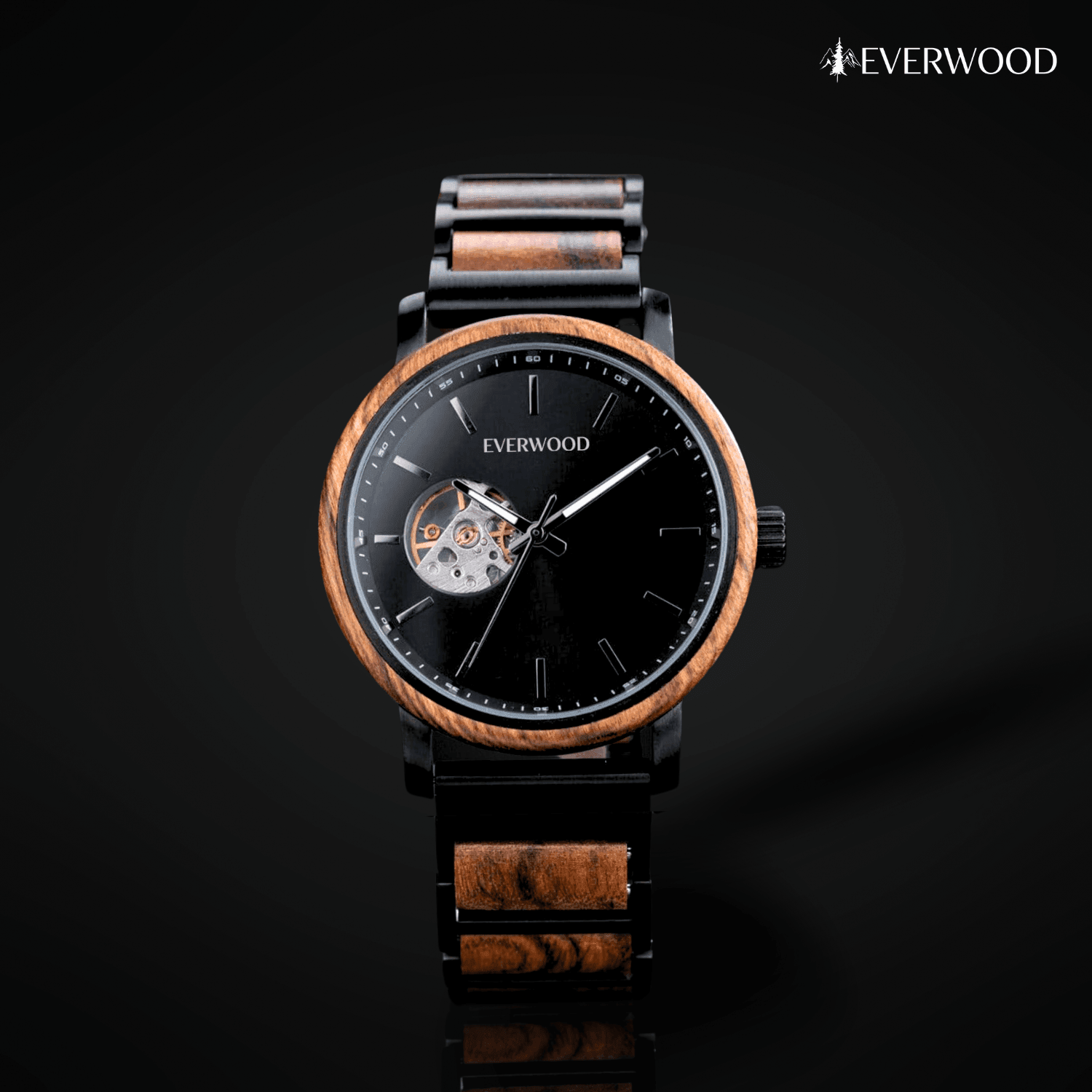 EverWood™ - Sailor Dark Automata 43mm - EverWood ® Fa Karórák | Férfi & Női Karóra Faóra Fakaróra EverWood