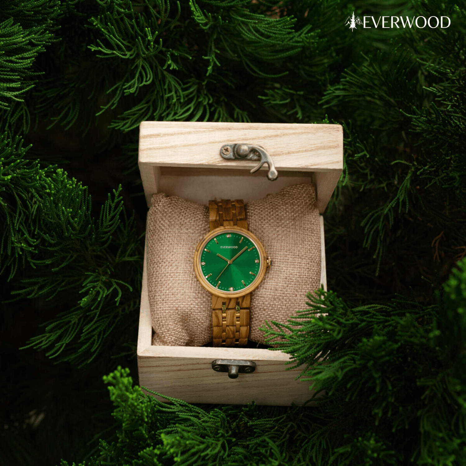 EverWood™ - Rose Green 38mm - EverWood ® Fa Karórák | Férfi & Női Karóra Faóra Fakaróra EverWood