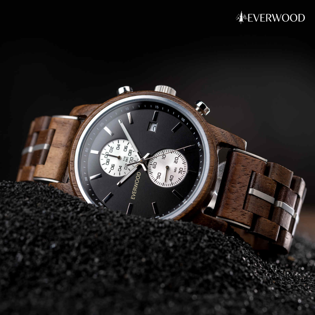 EverWood™ - Classic Walnut Wood Kronográf 44mm