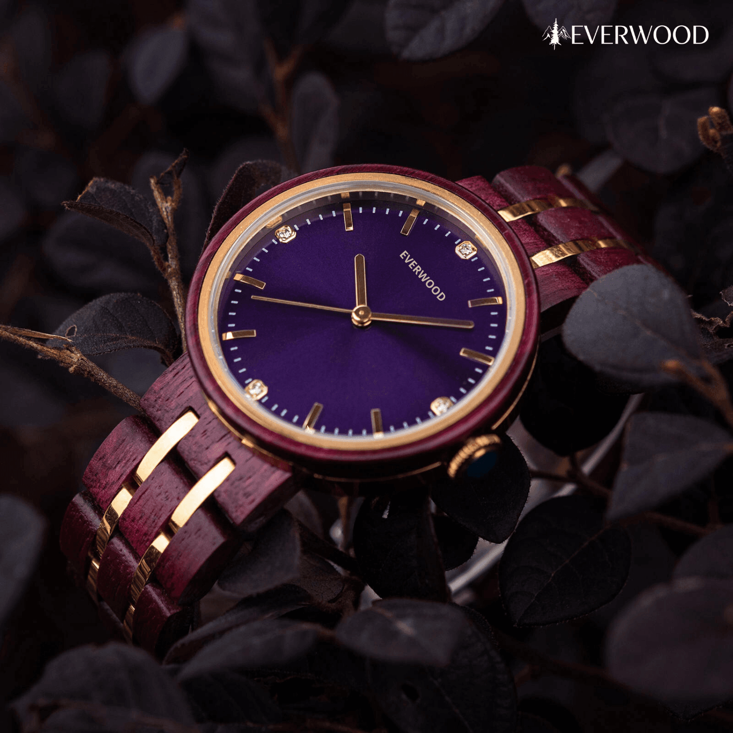 EverWood™ - Rose Cherry 38mm - EverWood ® Fa Karórák | Férfi & Női Karóra Faóra Fakaróra EverWood