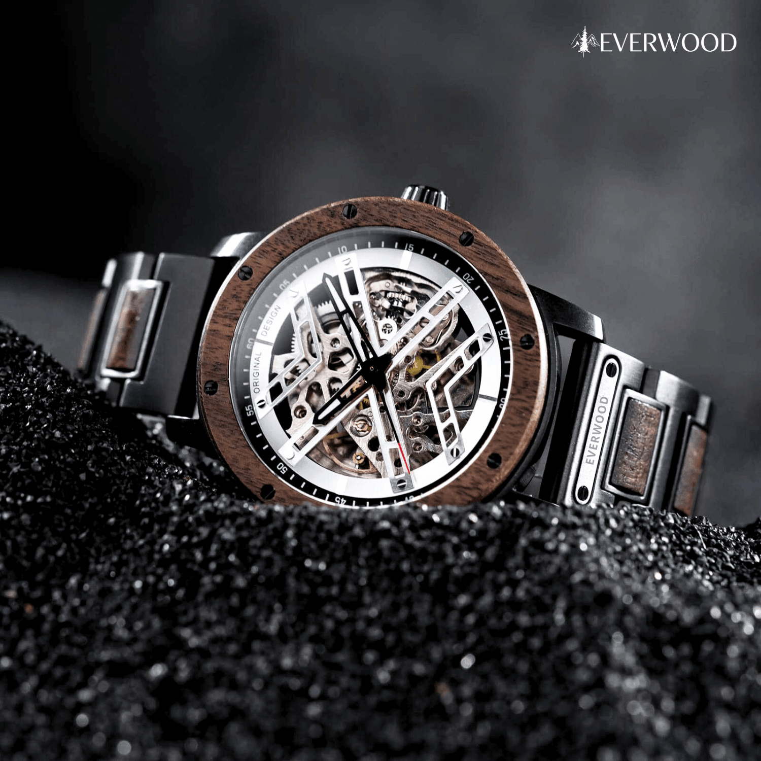 EverWood™ - Steel Ranger Automata 45mm - EverWood ® Fa Karórák | Férfi & Női Karóra Faóra Fakaróra EverWood