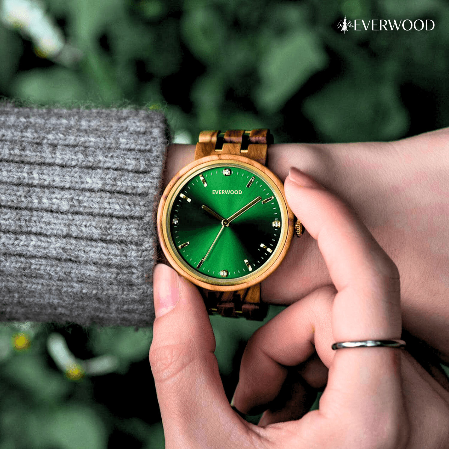 EverWood™ - Rose Green 38mm - EverWood ® Fa Karórák | Férfi & Női Karóra Faóra Fakaróra EverWood