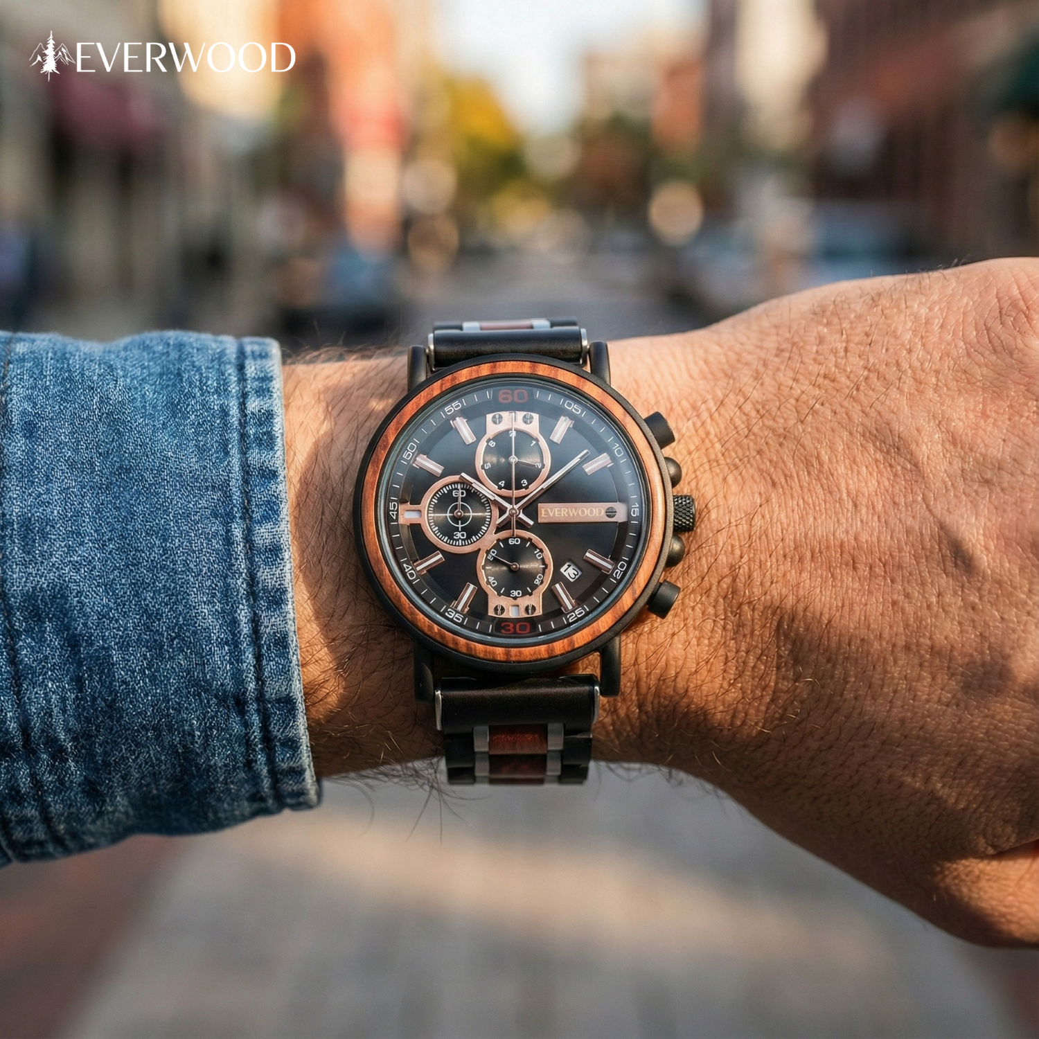 EverWood™ - Dark Eclipse Kronográf 44mm