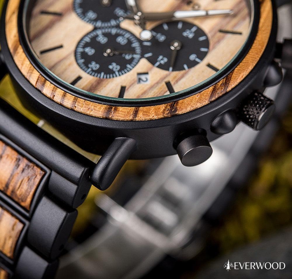 EverWood™ - Walnut Premium Selection 1+1 Páros 44/40mm - EverWood ® Fa Karórák | Férfi & Női Karóra Faóra Fakaróra EverWood