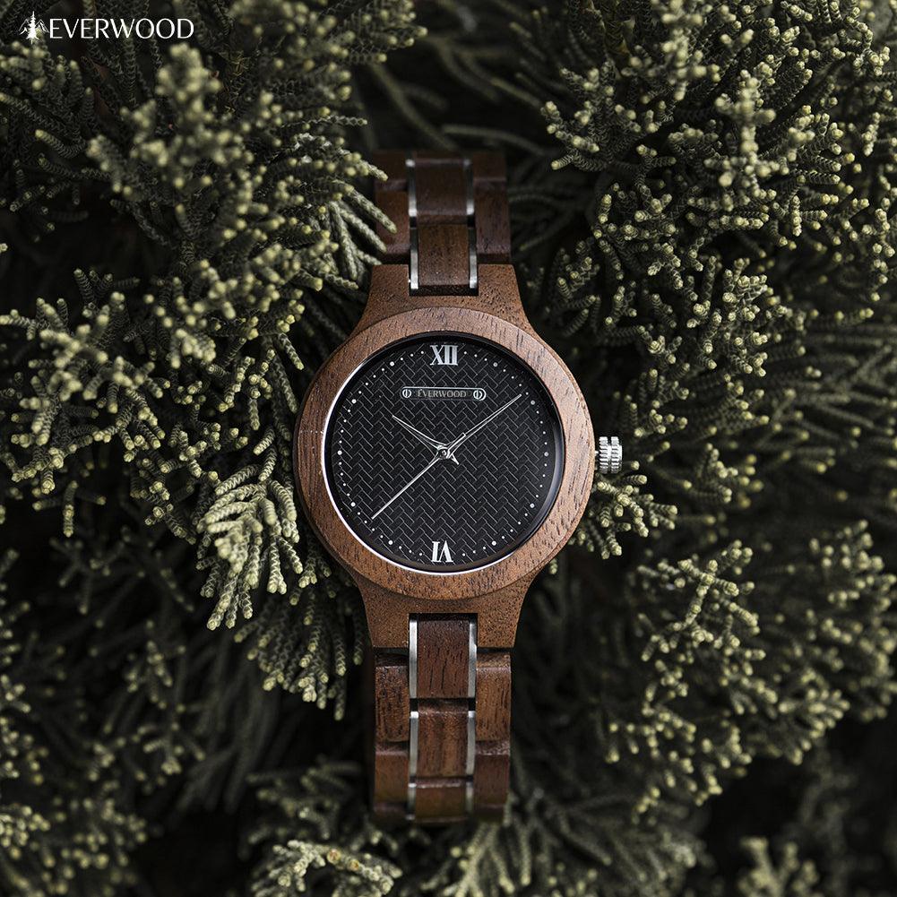 EverWood™ - Aurora Dark Quartz 35mm - EverWood ® Fa Karórák | Férfi & Női Karóra Faóra Fakaróra EverWood