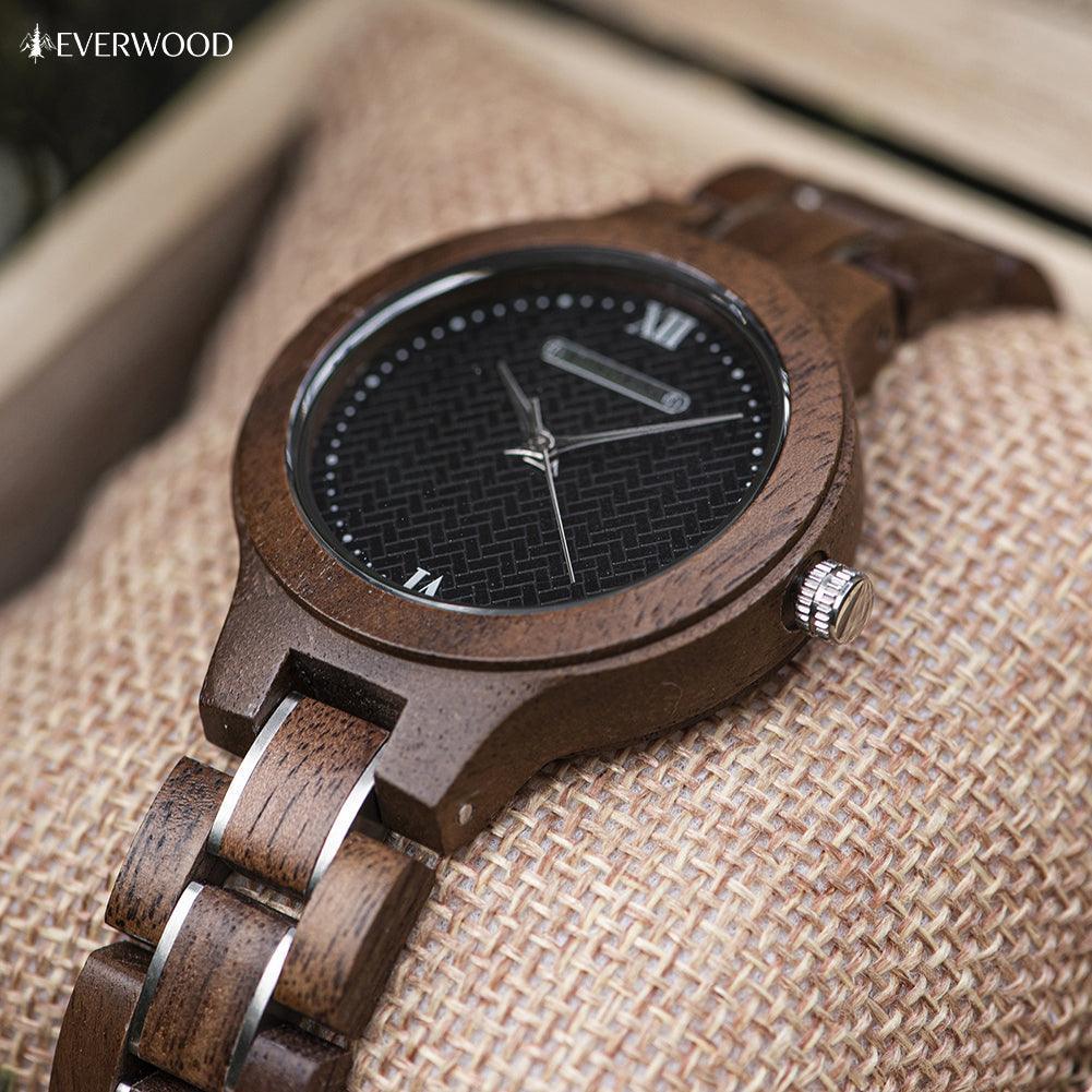 EverWood™ - Aurora Dark Quartz 35mm - EverWood ® Fa Karórák | Férfi & Női Karóra Faóra Fakaróra EverWood