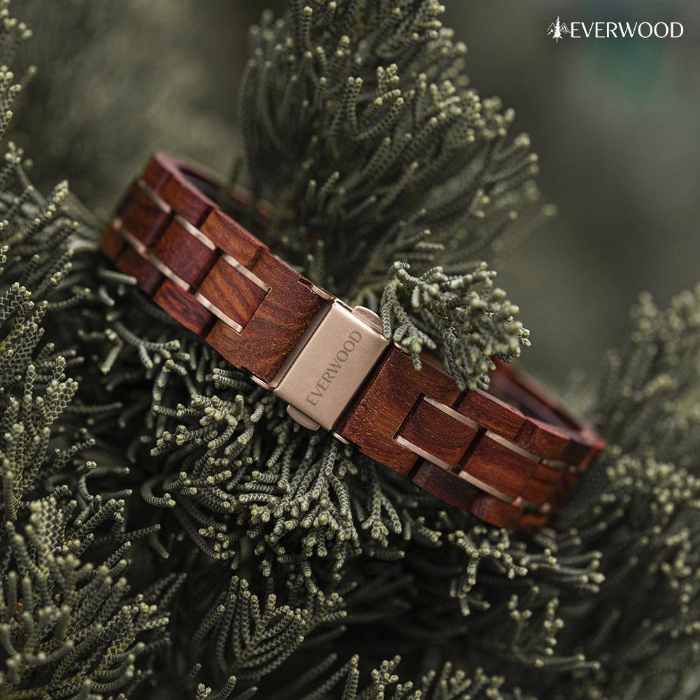 EverWood™ - Aurora Cherry Quartz 35mm - EverWood ® Fa Karórák | Férfi & Női Karóra Faóra Fakaróra EverWood