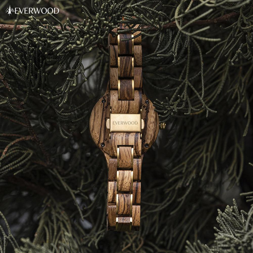 EverWood™ - Aurora Walnut Quartz 35mm - EverWood ® Fa Karórák | Férfi & Női Karóra Faóra Fakaróra EverWood