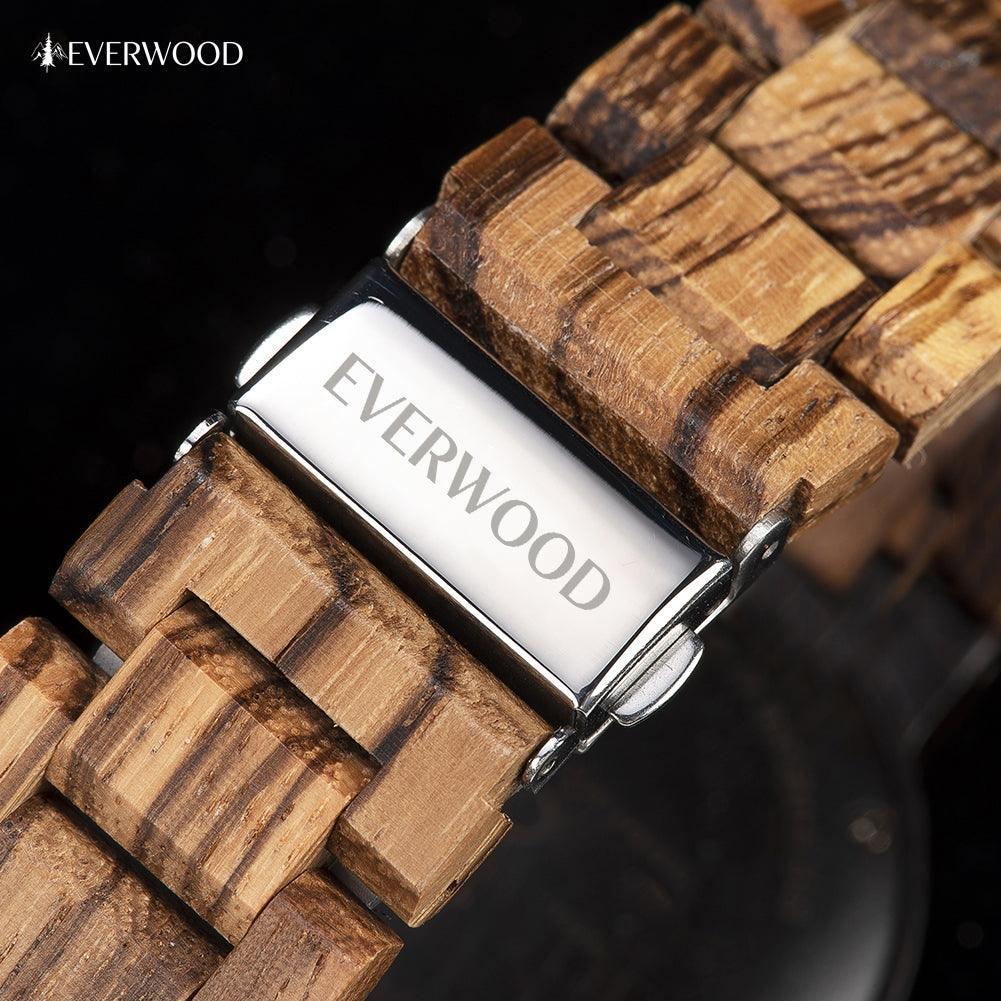 EverWood™ - Sand Quartz naptáros 45.5mm - EverWood ® Fa Karórák | Férfi & Női Karóra Faóra Fakaróra EverWood