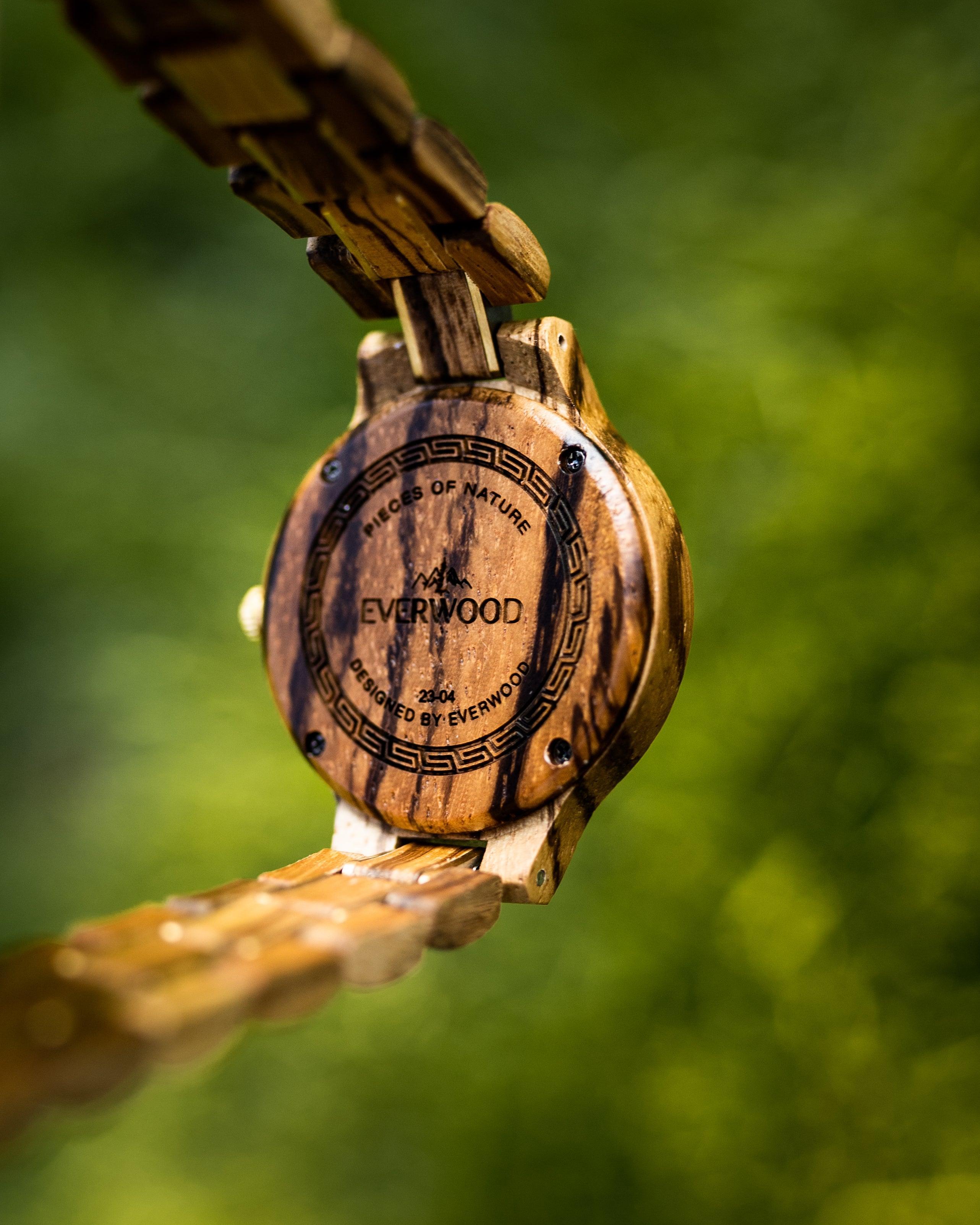 EverWood™ - Aurora Walnut Quartz 35mm - EverWood ® Fa Karórák | Férfi & Női Karóra Faóra Fakaróra EverWood