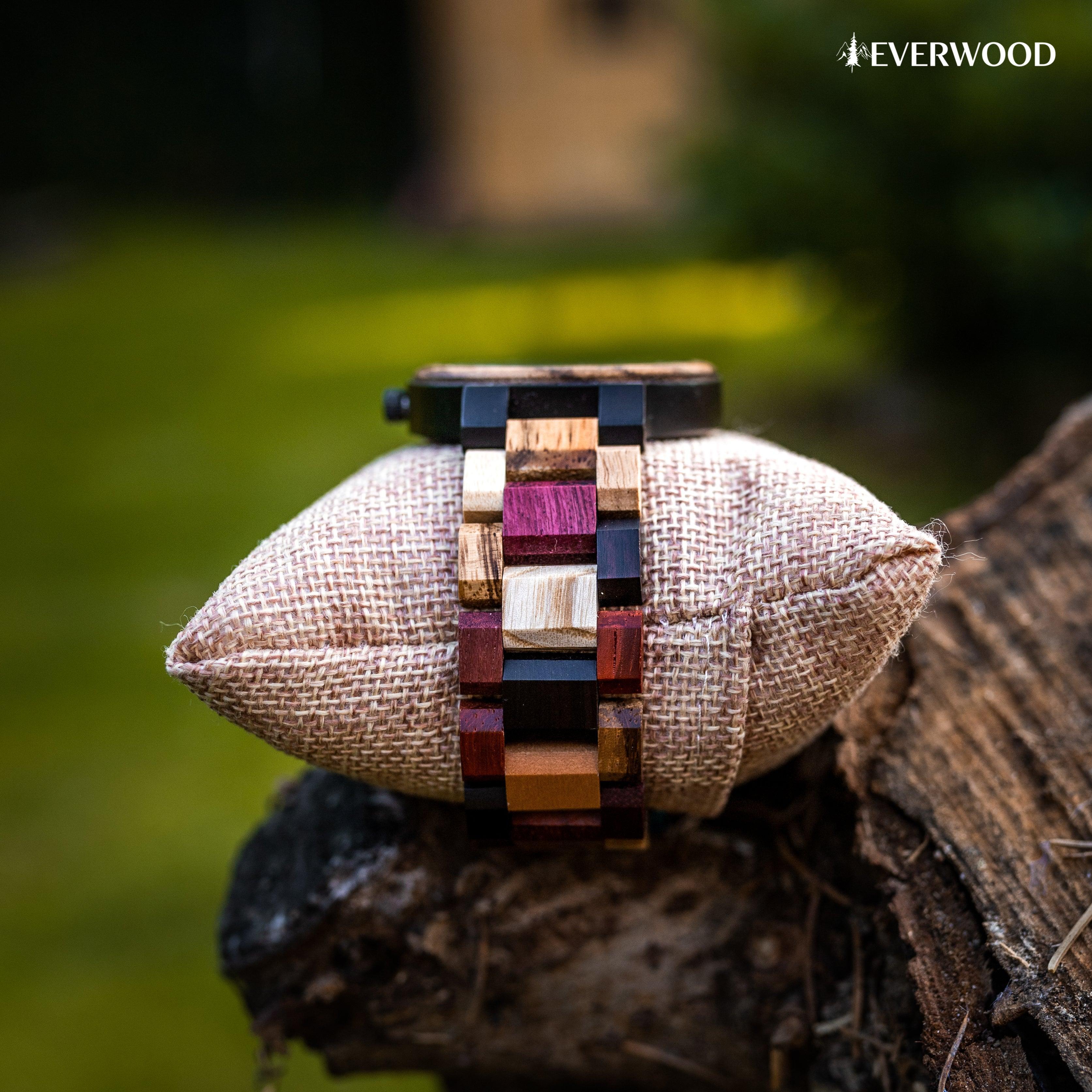 EverWood™ - MultiWood Quartz naptáros 44mm - EverWood ® Fa Karórák | Férfi & Női Karóra Faóra Fakaróra EverWood