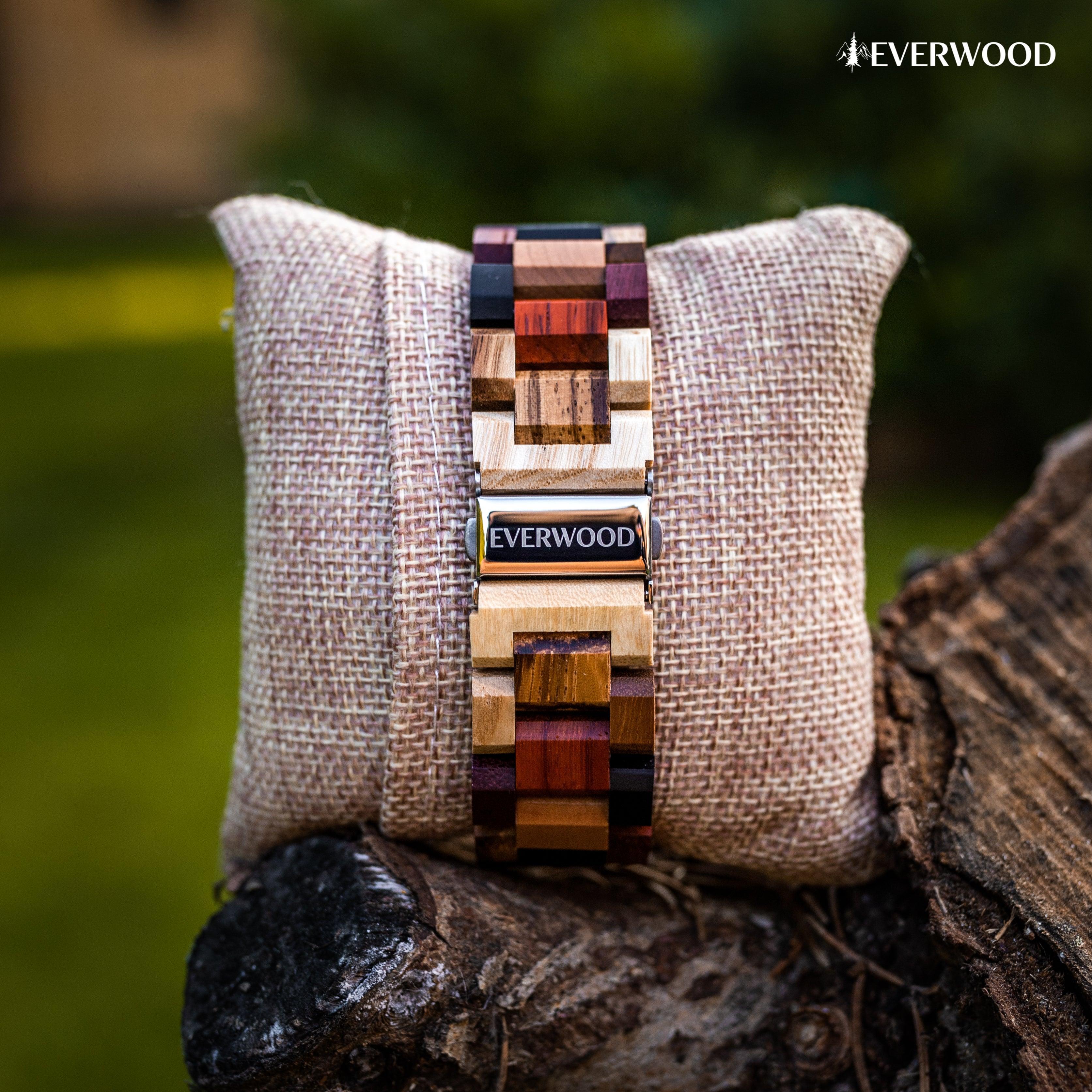 EverWood™ - MultiWood Quartz naptáros 44mm - EverWood ® Fa Karórák | Férfi & Női Karóra Faóra Fakaróra EverWood