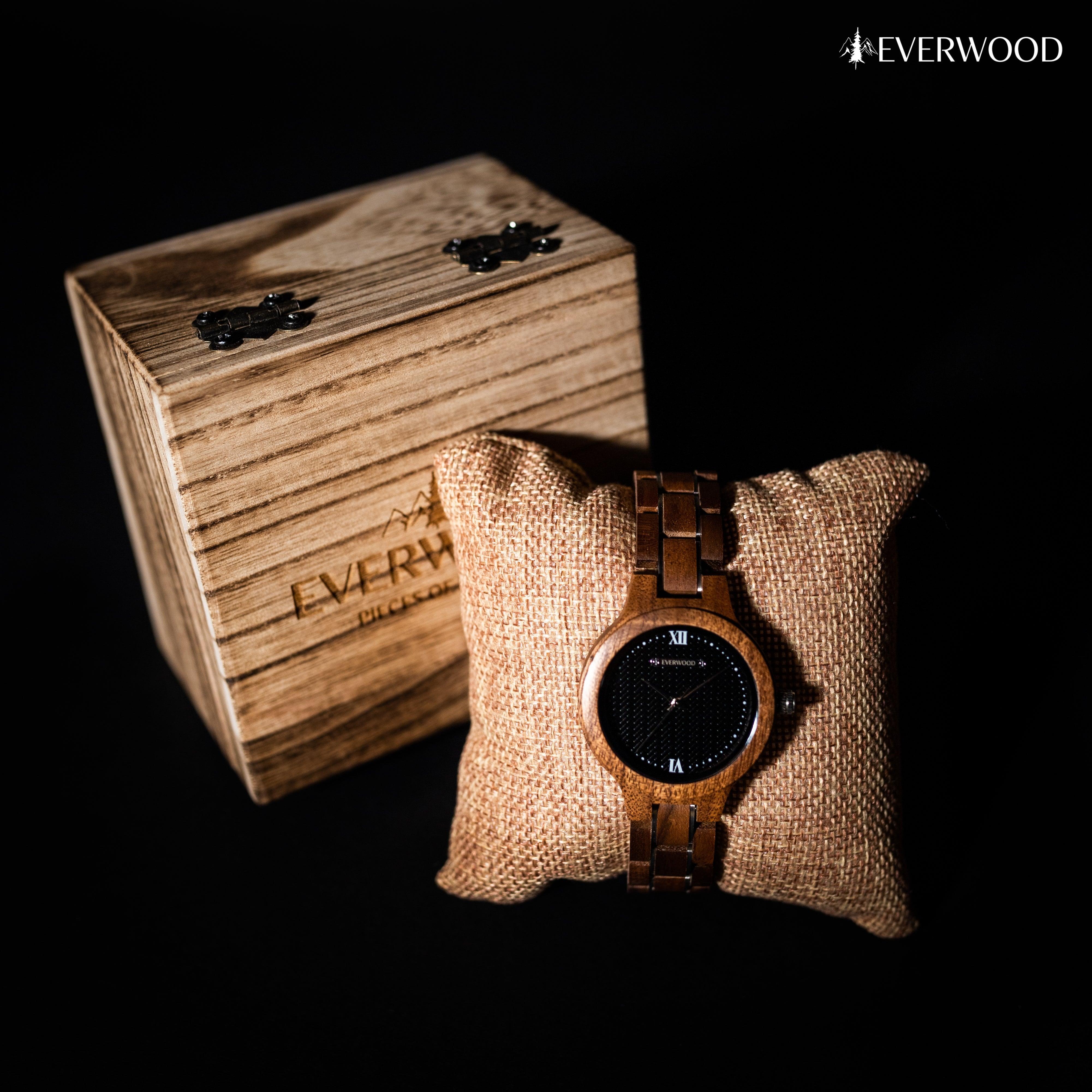 EverWood™ - Aurora Dark Quartz 35mm - EverWood ® Fa Karórák | Férfi & Női Karóra Faóra Fakaróra EverWood