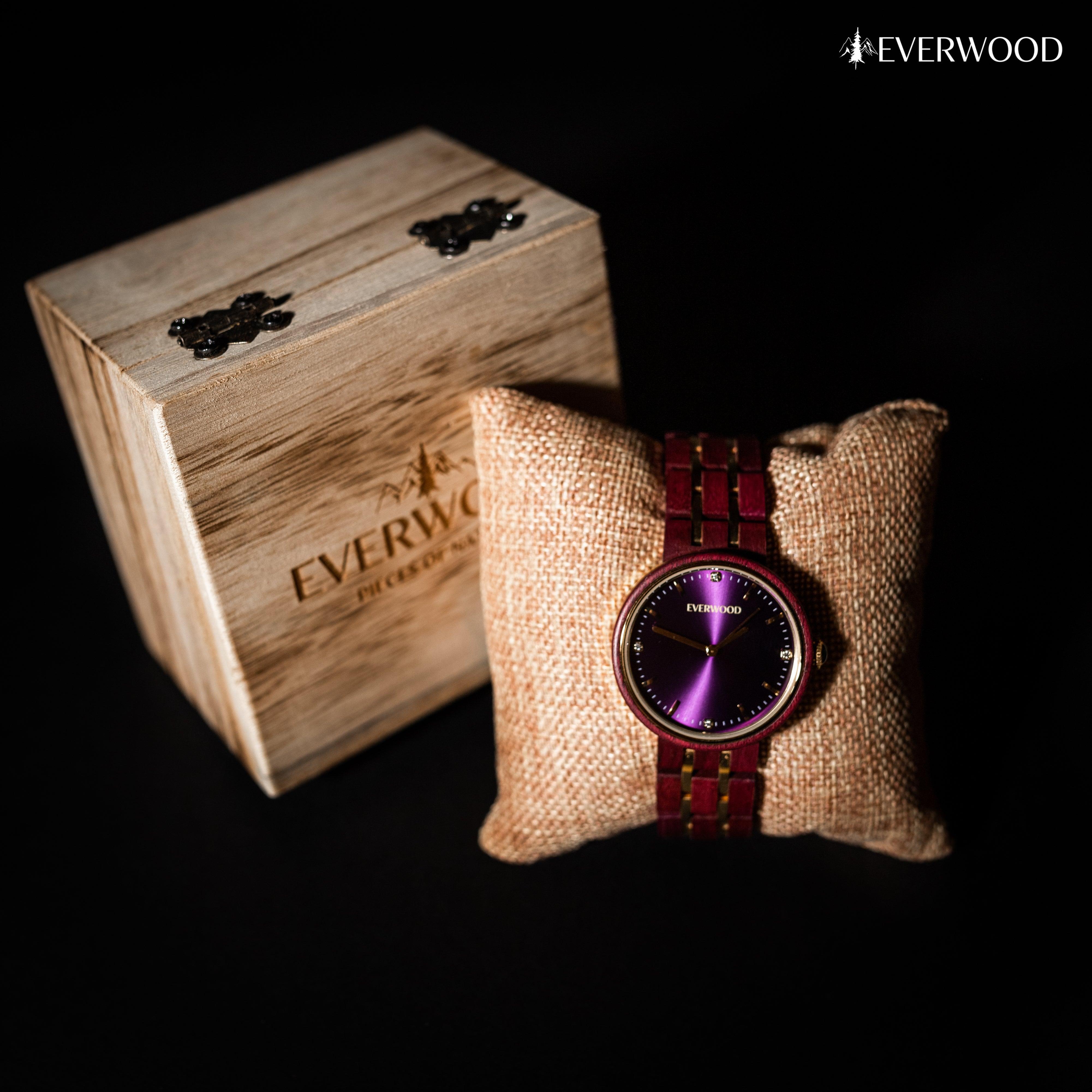 EverWood™ - Rose Cherry 38mm - EverWood ® Fa Karórák | Férfi & Női Karóra Faóra Fakaróra EverWood