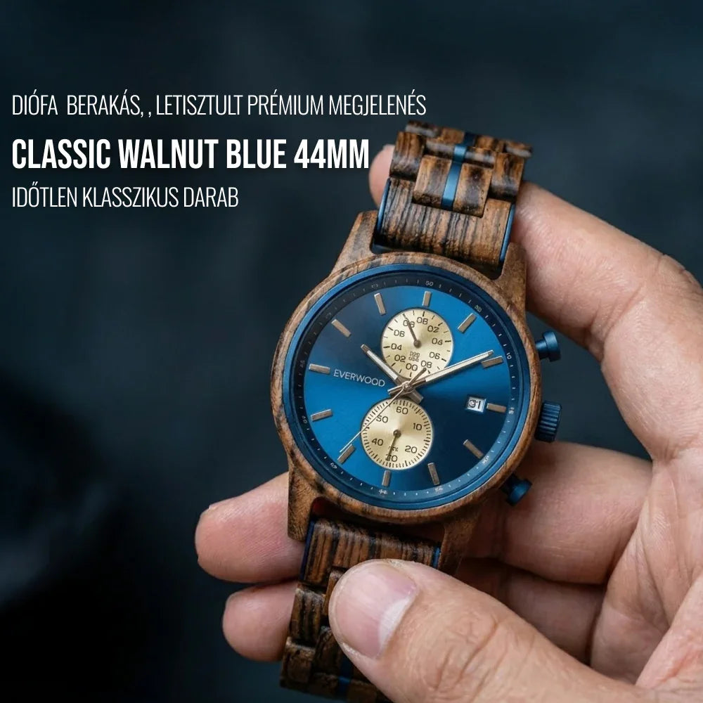 EverWood™ - Classic Walnut Blue Chronograph 44mm