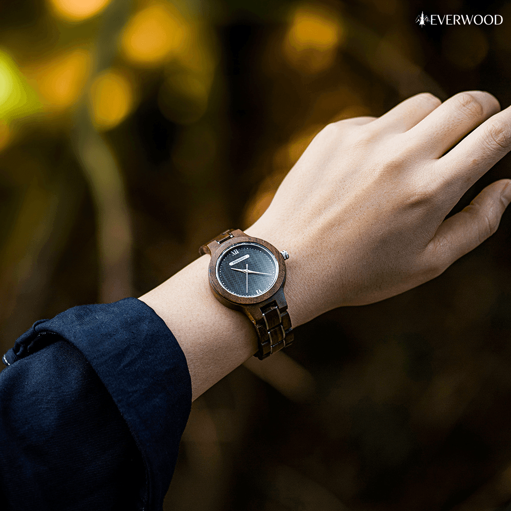 EverWood™ - Aurora Dark Quartz 35mm - EverWood ® Fa Karórák | Férfi & Női Karóra Faóra Fakaróra EverWood