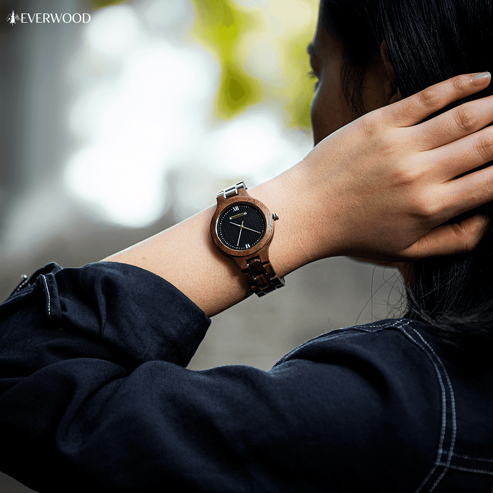 EverWood™ - Aurora Dark Quartz 35mm - EverWood ® Fa Karórák | Férfi & Női Karóra Faóra Fakaróra EverWood