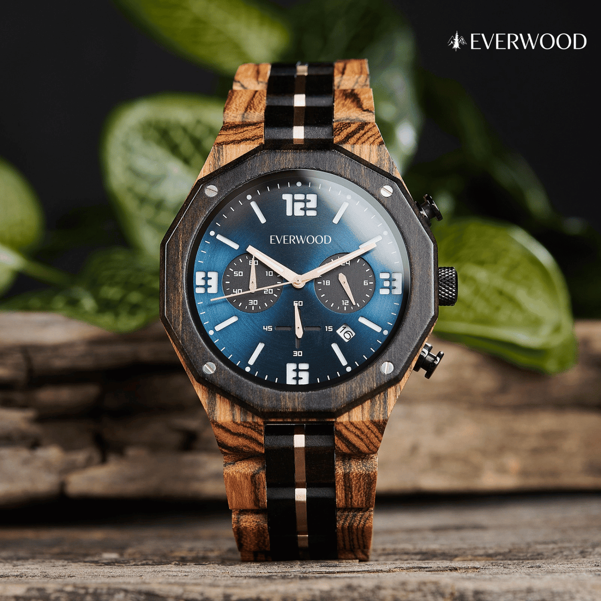 EverWood™ - Blue Whisky Chrono 45mm