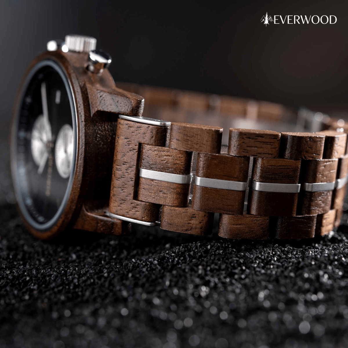 EverWood™ - Classic Walnut Wood Kronográf 44mm - EverWood ® Fa Karórák | Férfi & Női Karóra Faóra Fakaróra EverWood
