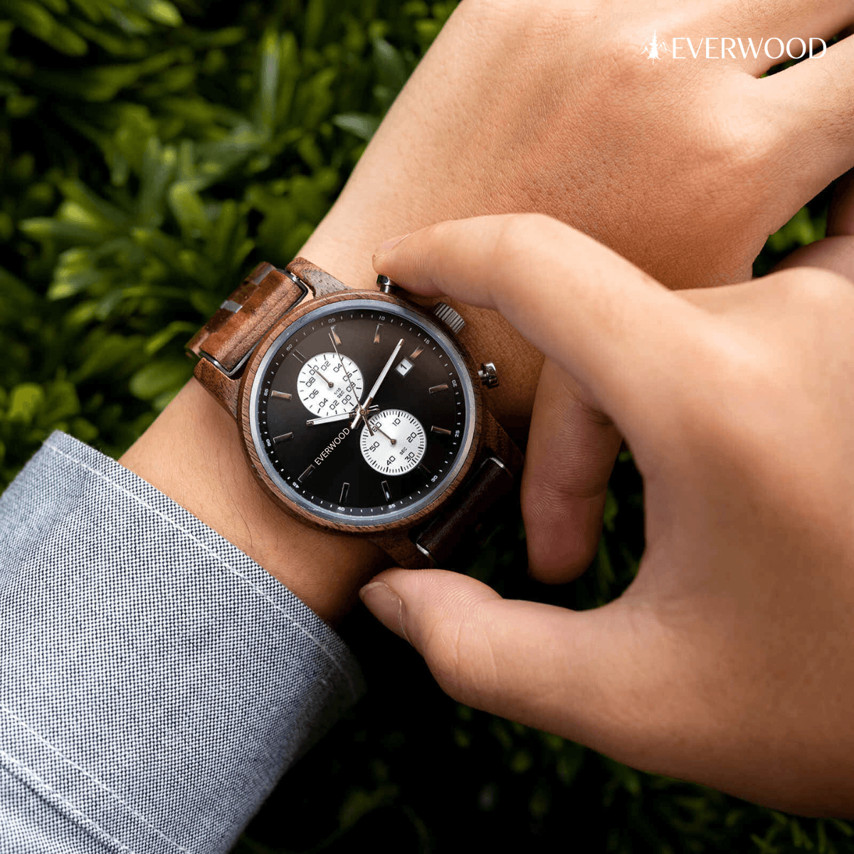 EverWood™ - Classic Walnut Wood Kronográf 44mm - EverWood ® Fa Karórák | Férfi & Női Karóra Faóra Fakaróra EverWood