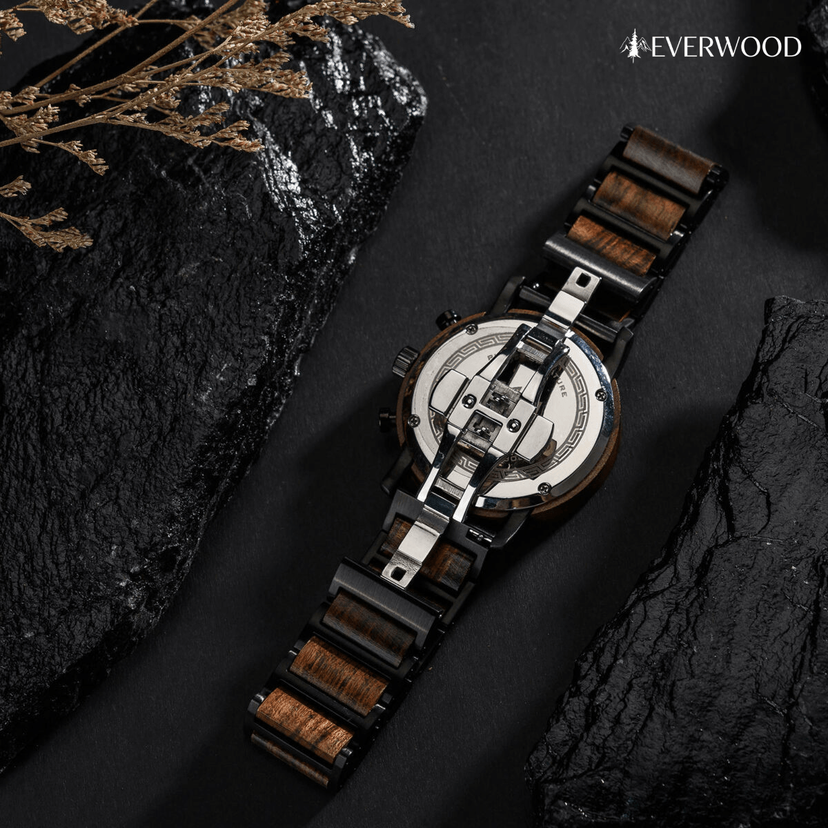 EverWood™ - Moon Phase Tigrisfa Kronográf 44mm - EverWood ® Fa Karórák | Férfi & Női Karóra Faóra Fakaróra EverWood