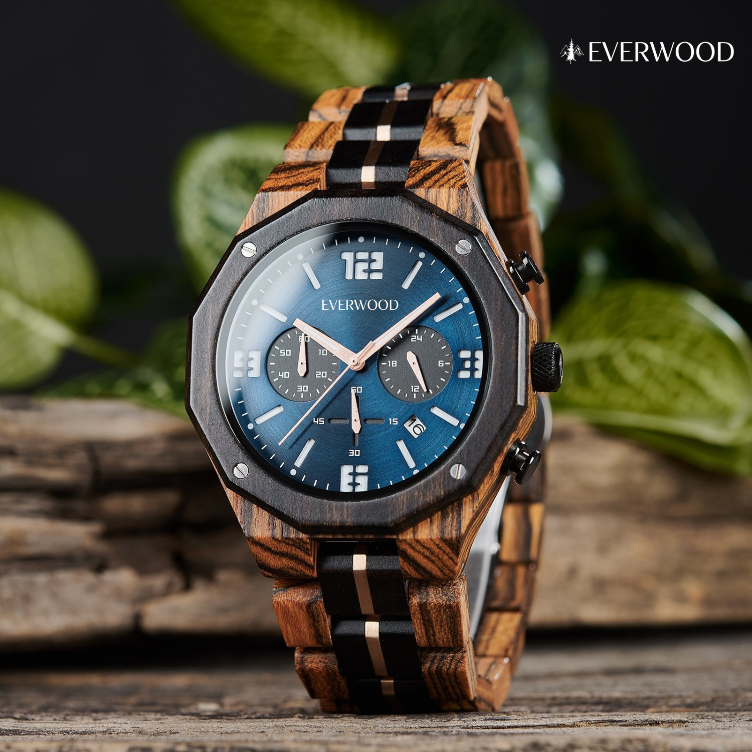 EverWood™ - Blue Whisky Chrono 45mm