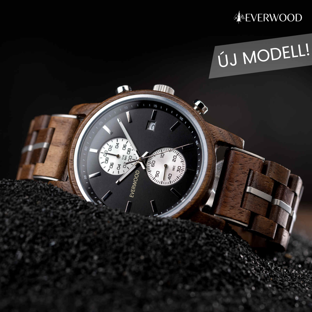 EverWood™ - Classic Walnut Wood Kronográf 42mm - EverWood ® Fa Karórák | Férfi & Női