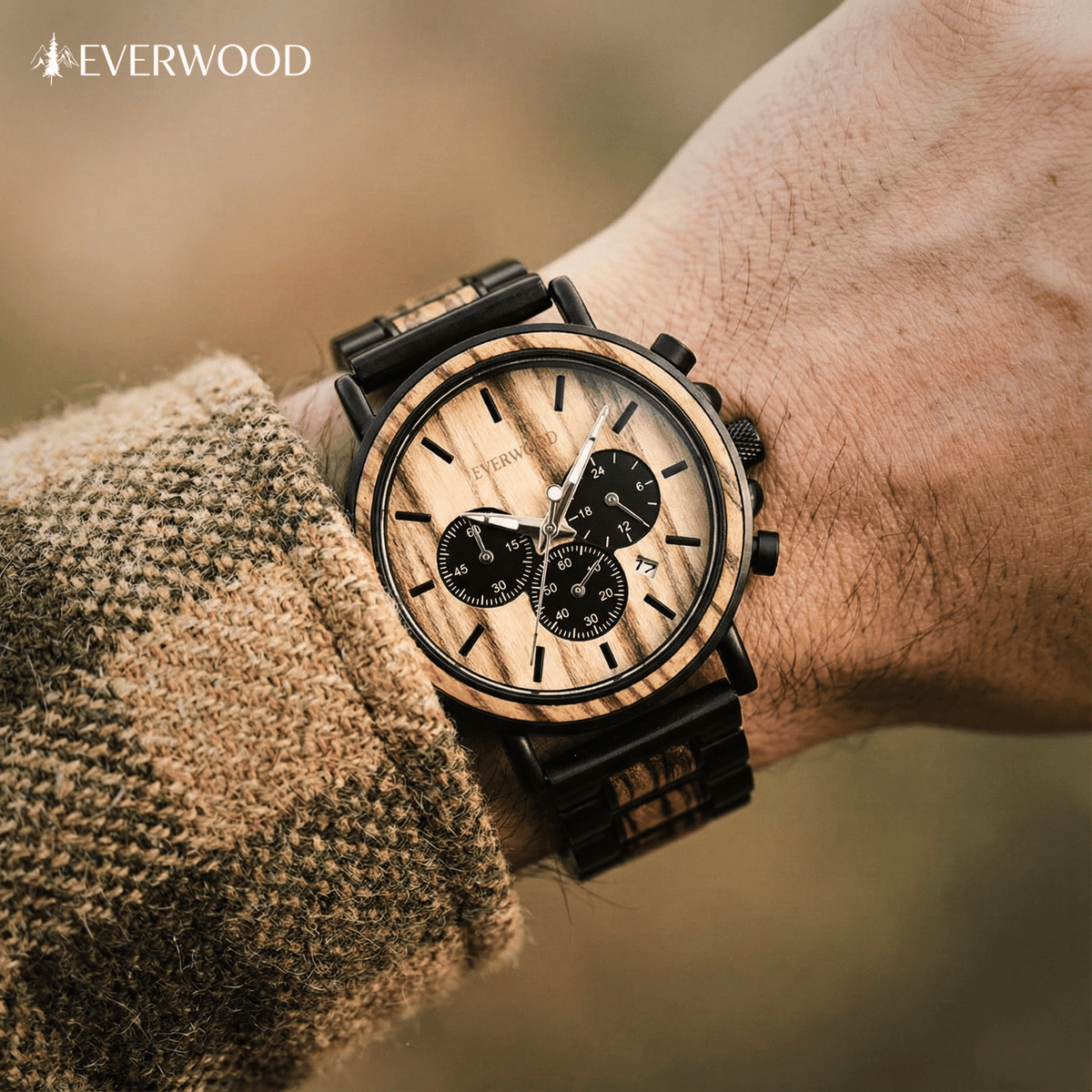 EverWood™  - Walnut Zebra Kronográf 44mm