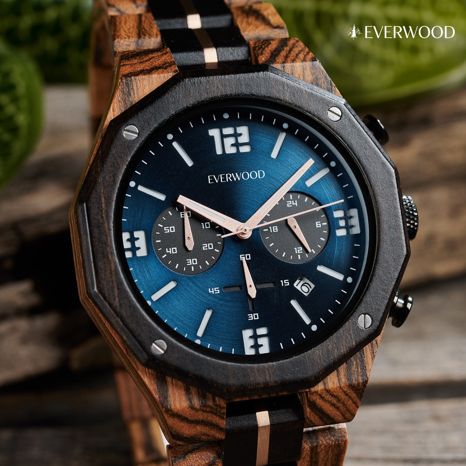 EverWood™ - Blue Whisky Chrono 45mm