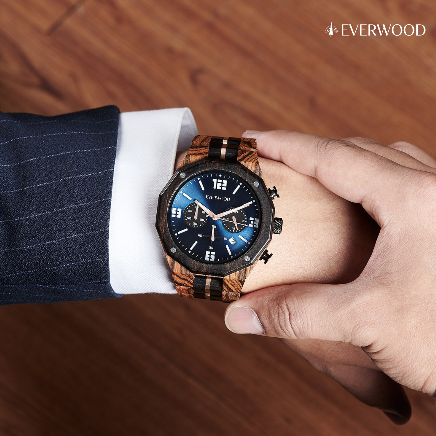 EverWood™ - Blue Whisky Chrono 45mm