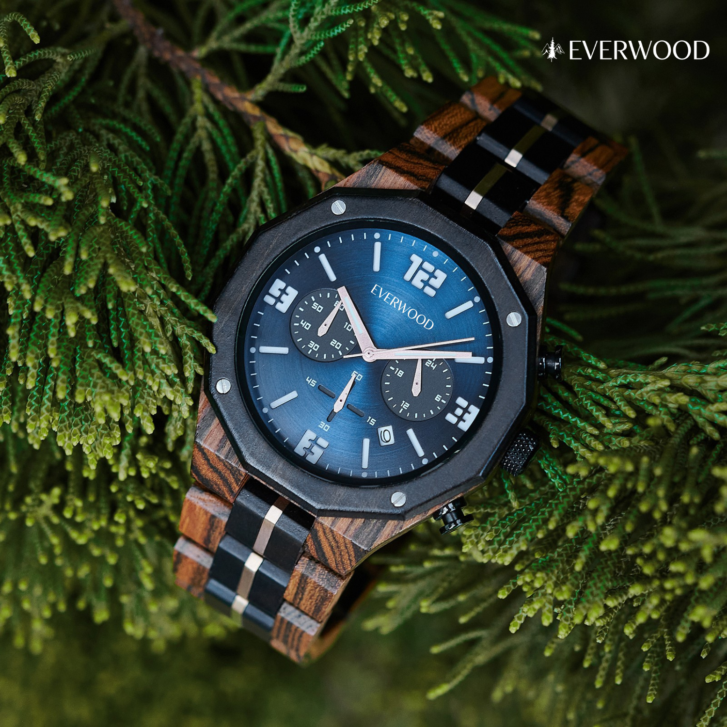 EverWood™ - Blue Whisky Chrono 45mm