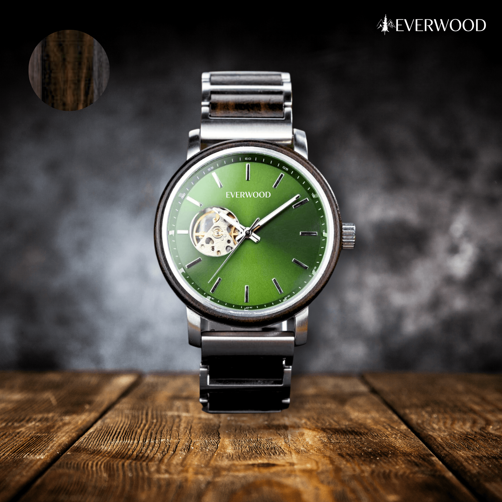 EverWood™ - Sailor Emerald Automata 43mm - EverWood ® Fa Karórák | Férfi & Női Karóra Faóra Fakaróra EverWood