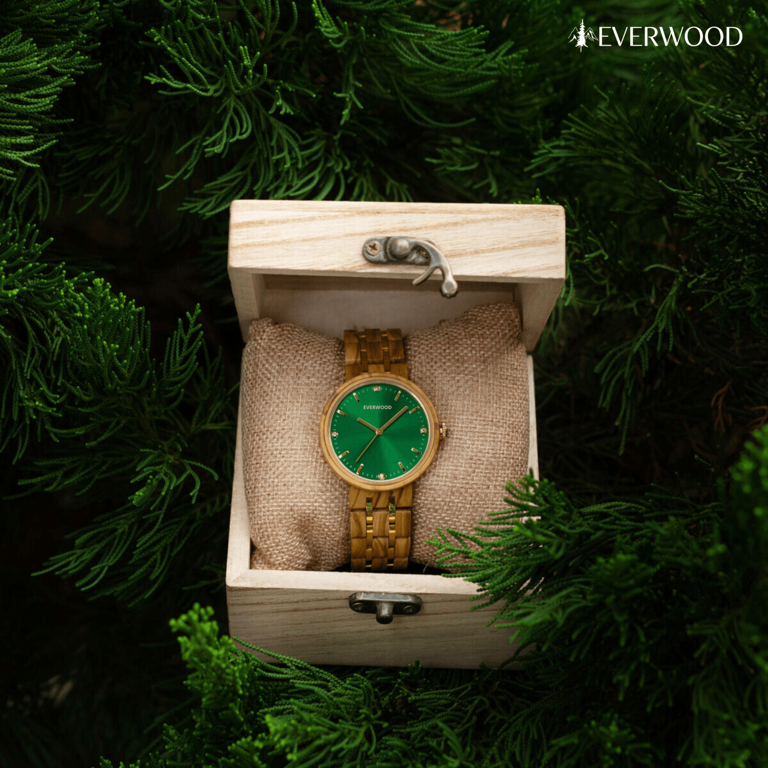 EverWood™ - Emerald Premium Selection 1+1 Páros 43/38mm - EverWood ® Fa Karórák | Férfi & Női Karóra Faóra Fakaróra EverWood