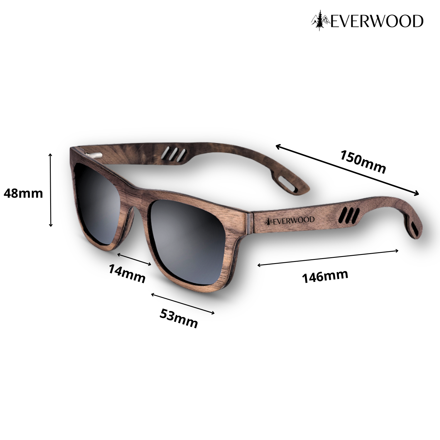 EverWood™ - Solar Black Fa Napszemüveg UV400 POLARIZÁLT