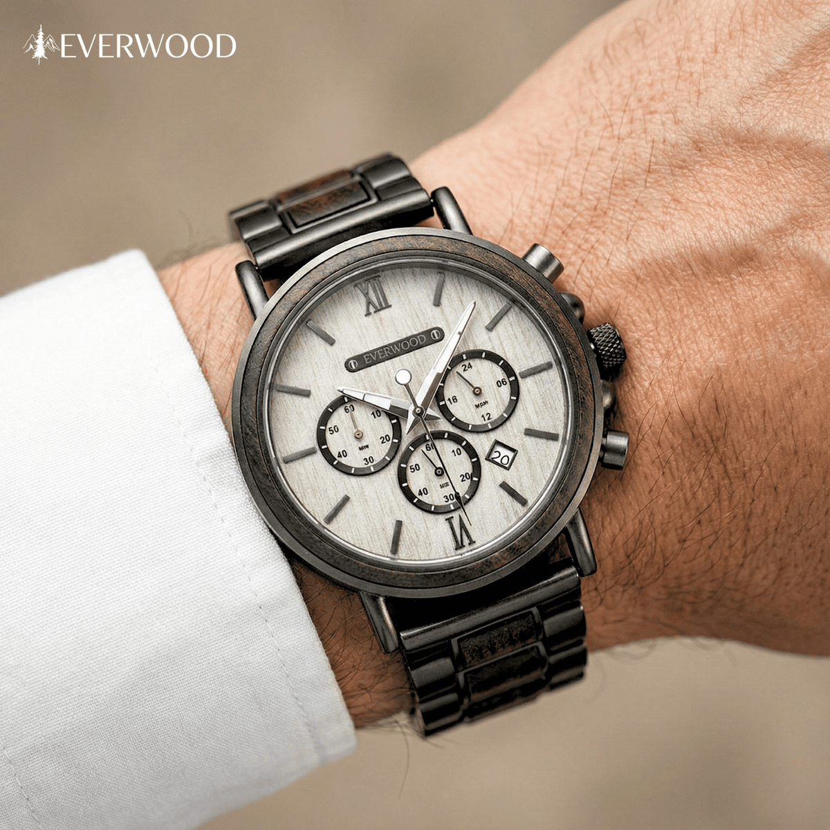 EverWood™  - Metal Zebra Kronográf 44.5mm