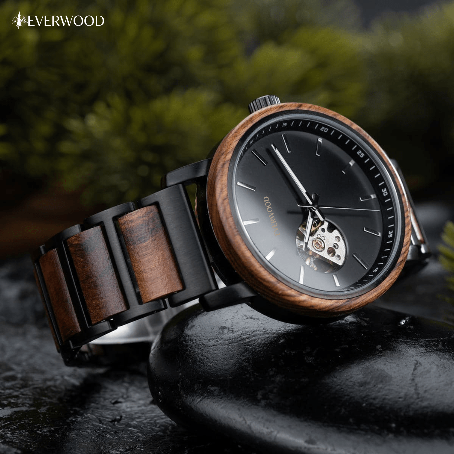 EverWood™ - Sailor Dark Automata 43mm - EverWood ® Fa Karórák | Férfi & Női Karóra Faóra Fakaróra EverWood