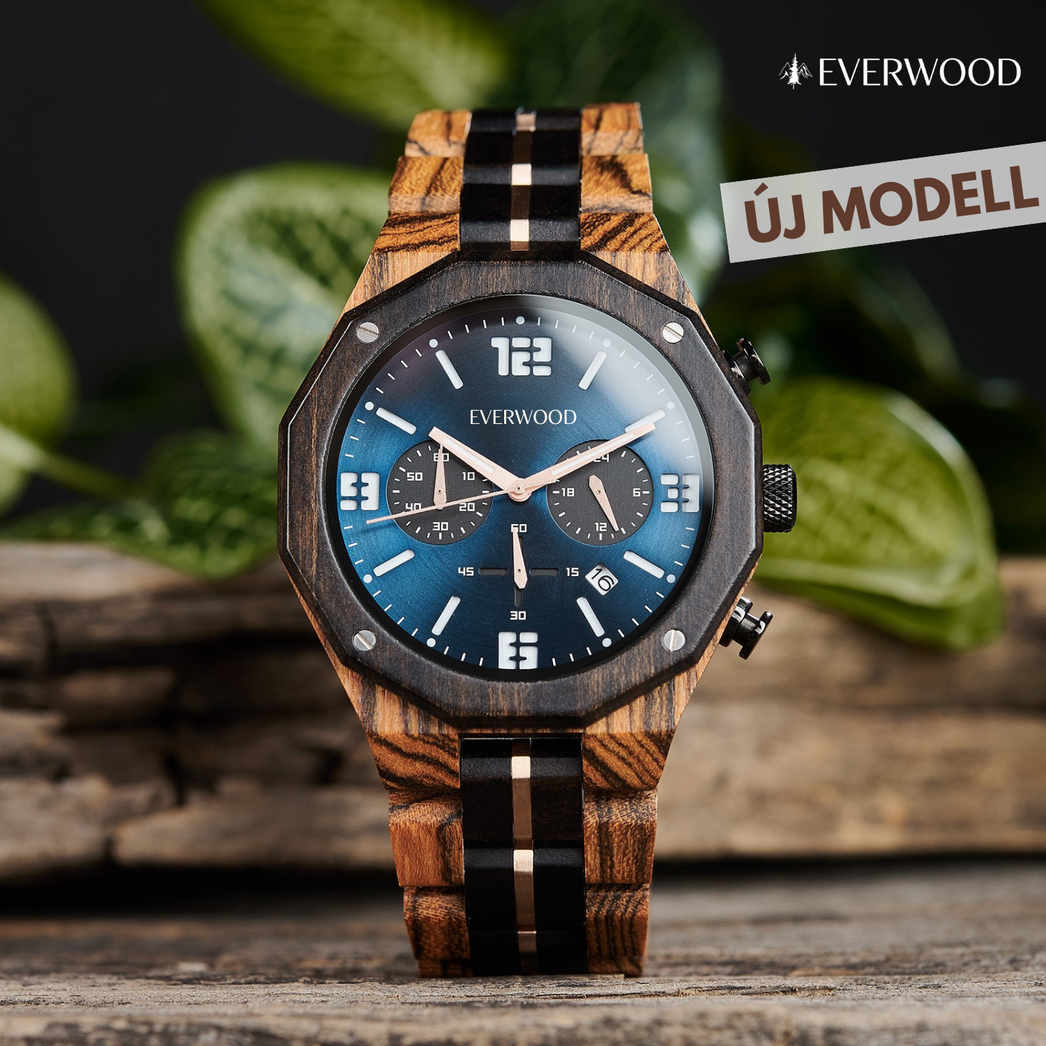 EverWood™ - Blue Whisky Chrono 45mm