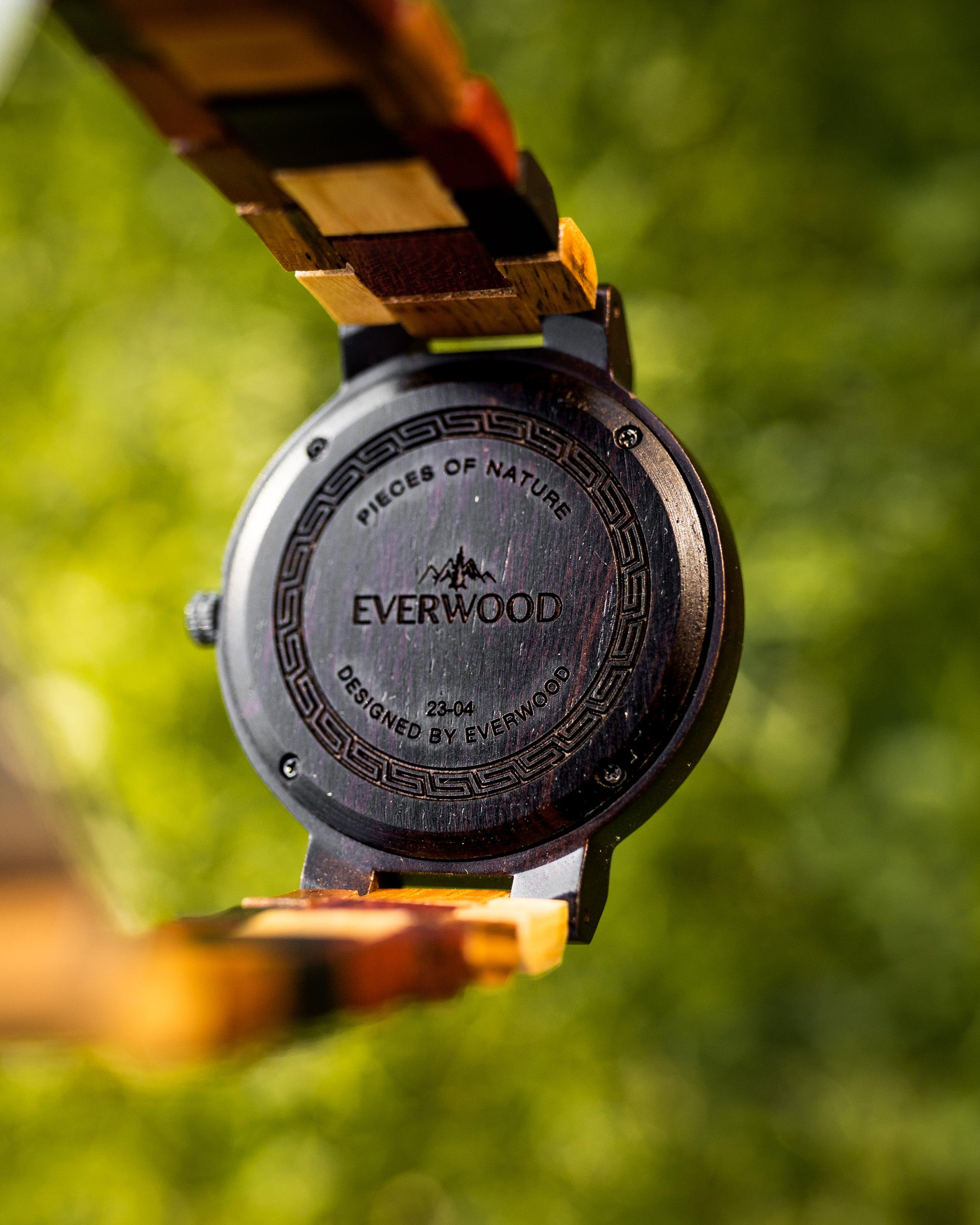 EverWood™ - MultiWood Quartz naptáros 44mm - EverWood ® Fa Karórák | Férfi & Női