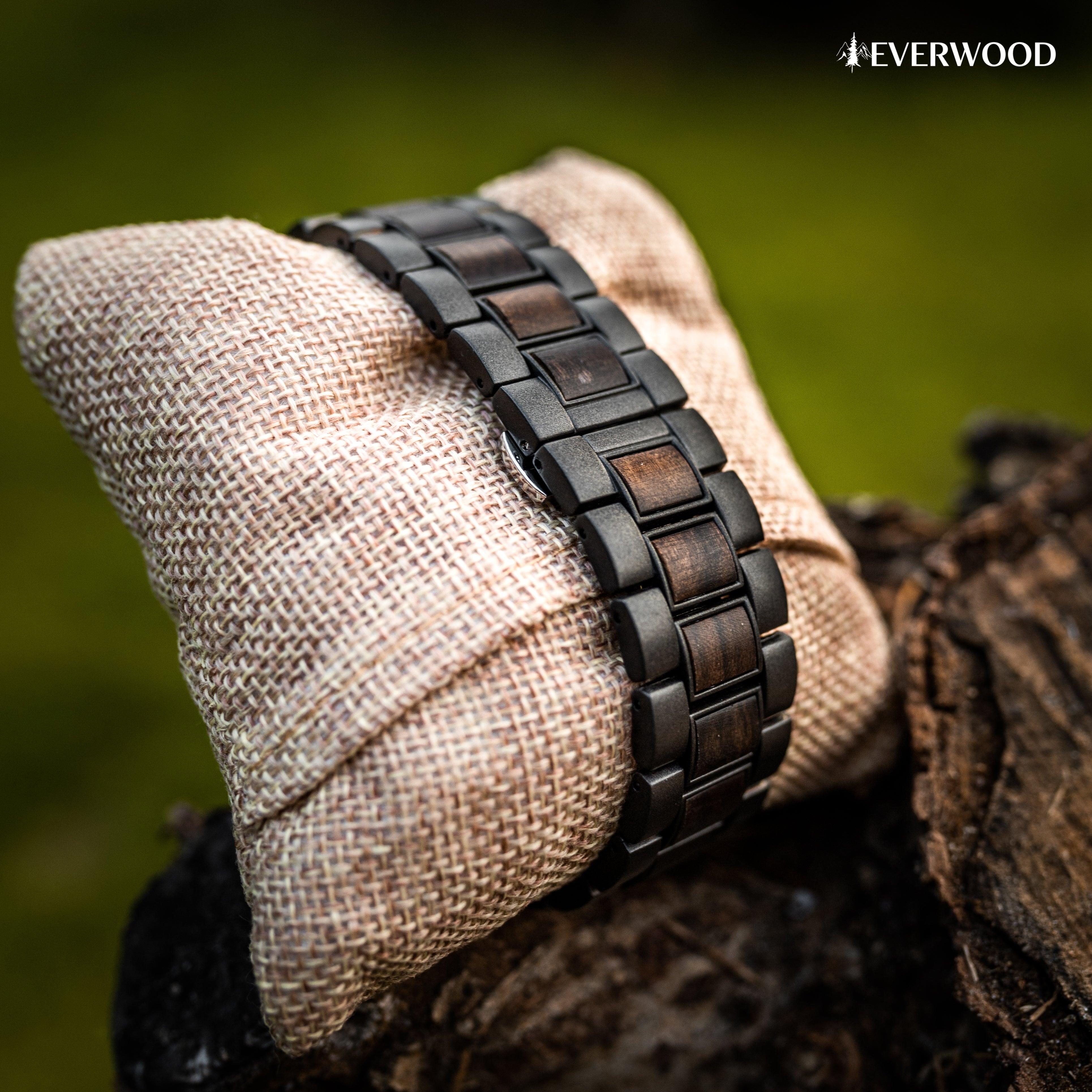 EverWood™ - Metal Zebra Kronográf 44.5mm - EverWood ® Fa Karórák | Férfi & Női Karóra Faóra Fakaróra EverWood