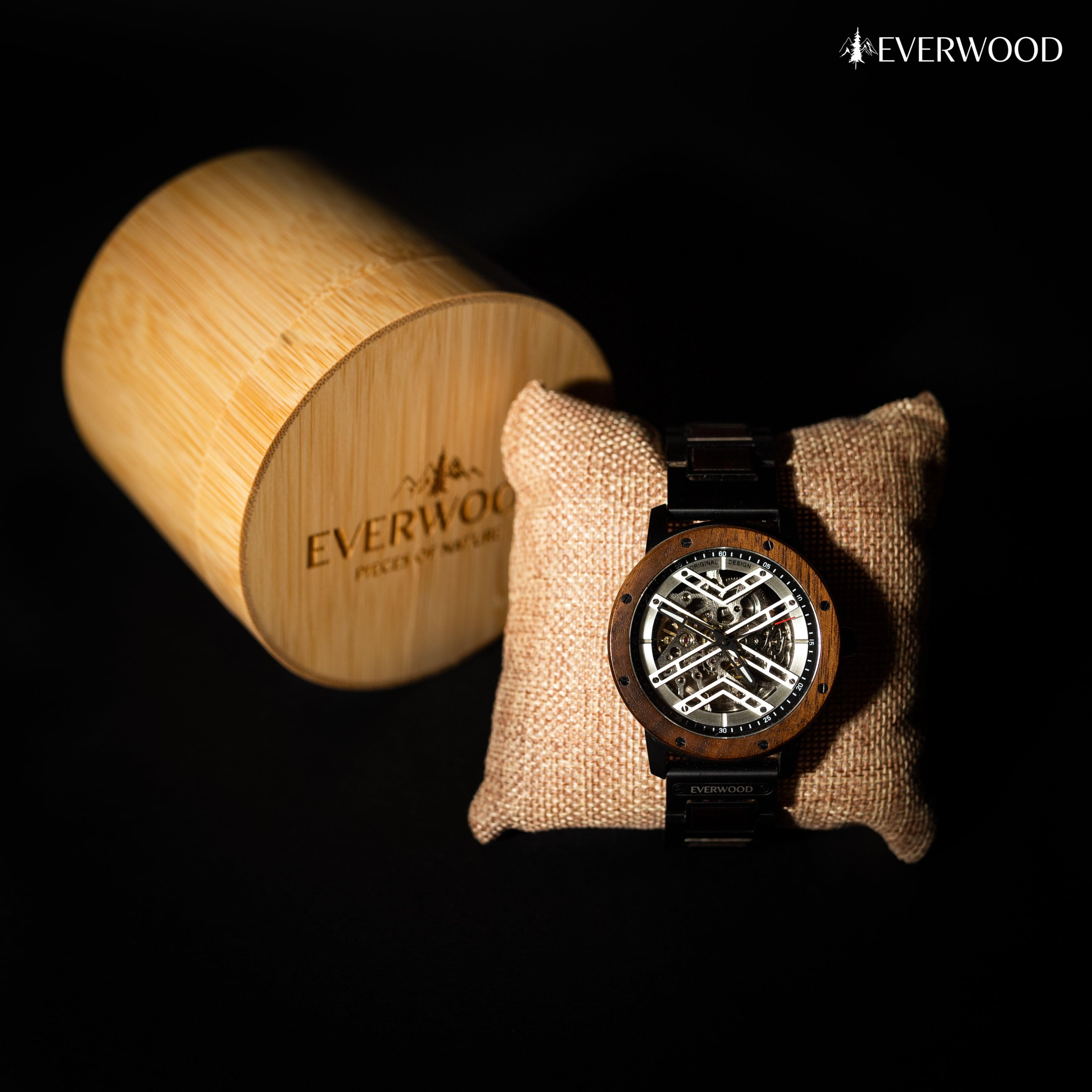 EverWood™ - Steel Ranger Automata 45mm - EverWood ® Fa Karórák | Férfi & Női Karóra Faóra Fakaróra EverWood