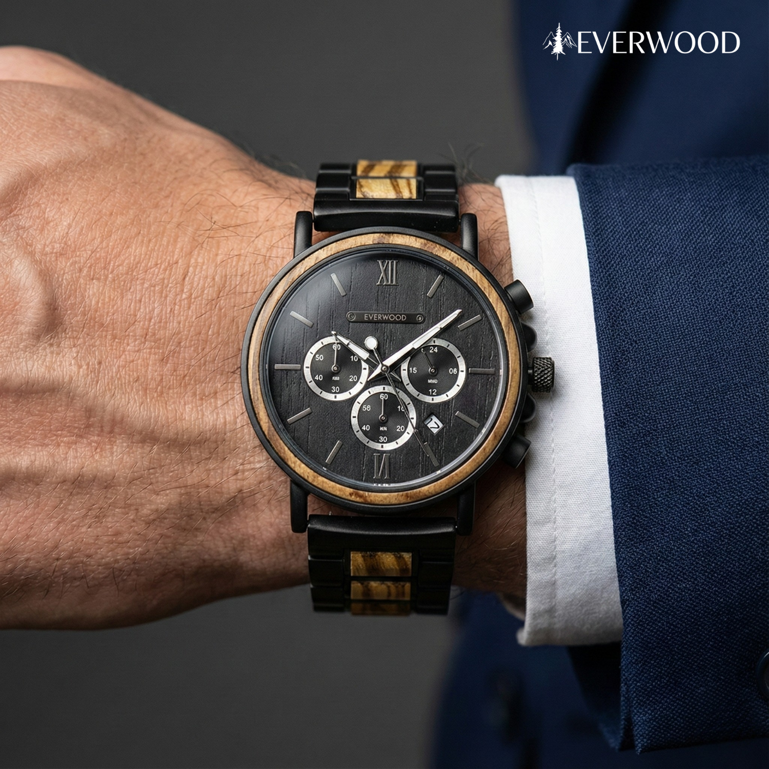 EverWood™  - Soil Zebra Kronográf 44mm