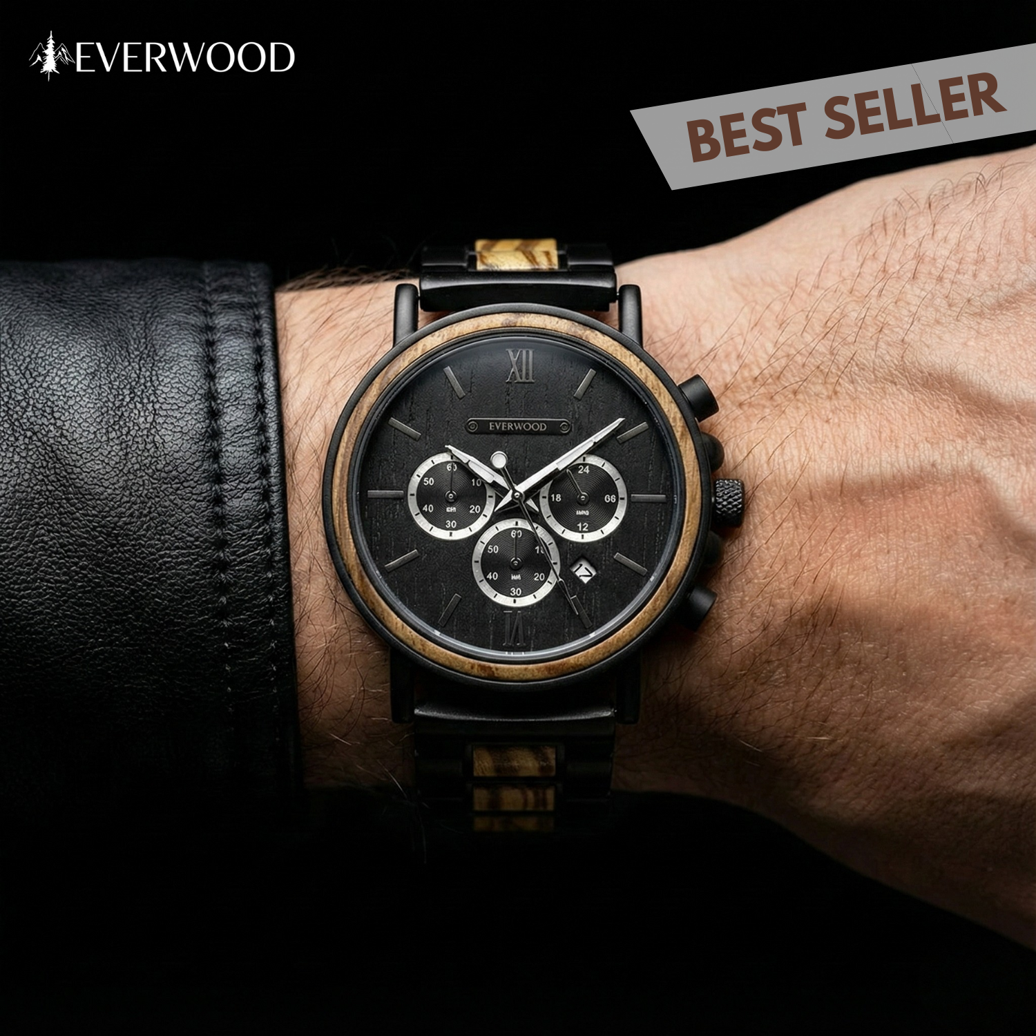 EverWood™  - Soil Zebra Kronográf 44mm